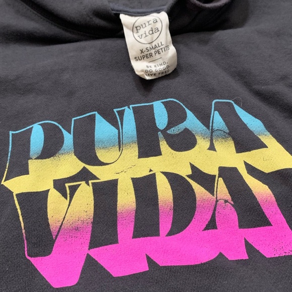 PRICE DROP Pura Vida Women Color Block Hoodie Pullover - XS super Petite - Picture 2 of 5